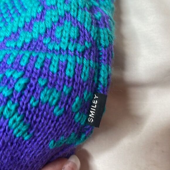 Vintage 80’s/90’s Smiley Nordic Beanie Wool Winter Hat. - Picture 3 of 7